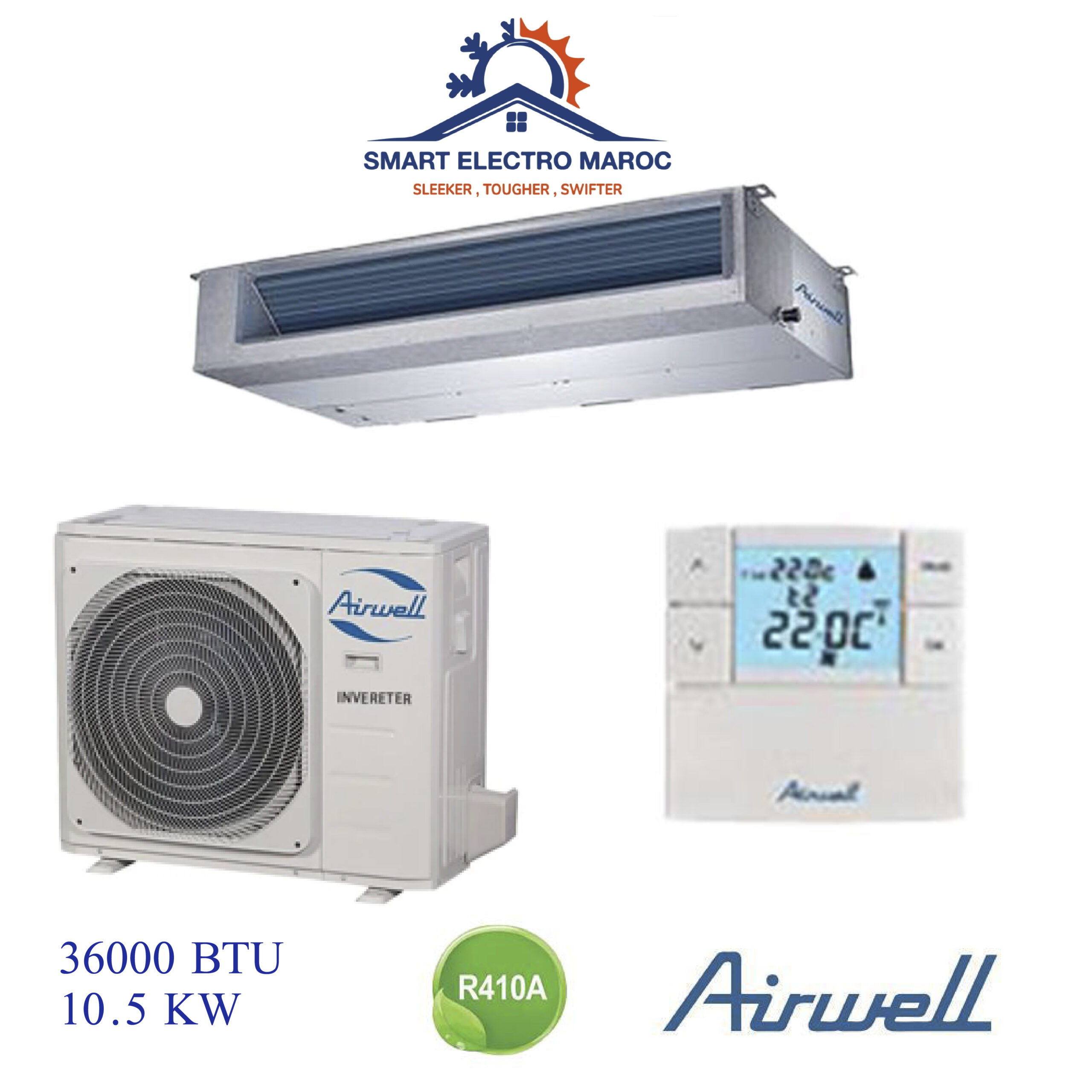 CLIMATISEUR GAINABLE MONOSPLIT Gree R32 36000 Btu A++ A+ avec